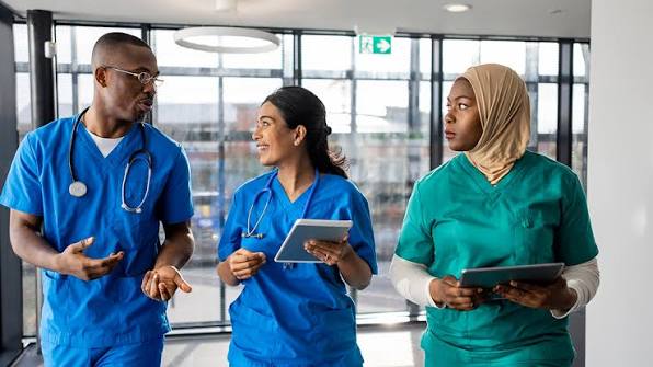 Healthcare professionals working as a team